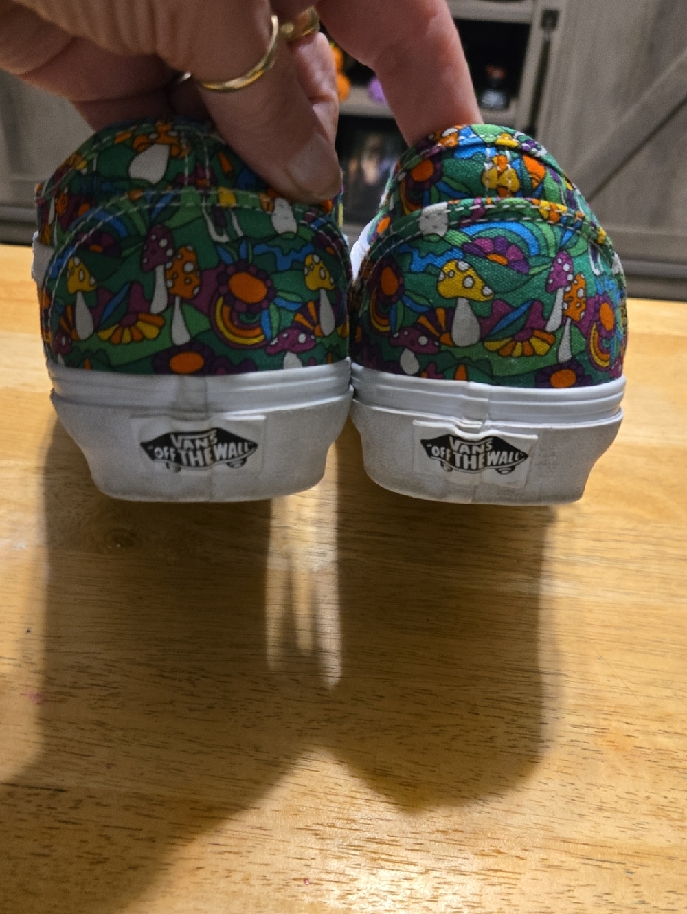 Vans Low-Top Mushroom Print Sneakers - Green with Multicolor Accents